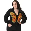 Smak Parlour Plus Size 1960s Butterfly Cardigan In Black Butterfly