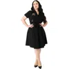 Smak Parlour Plus Size 1960s Fit & Flare Dress In Black