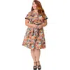 Smak Parlour Plus Size 1960s Fit & Flare Dress In Multi