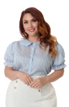 Smak Parlour Plus Size 1960s Puff Sleeve Blouse
