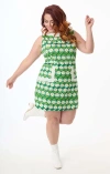 Smak Parlour Plus Size 1960s Sleeveless Mod Shift Dress In Green