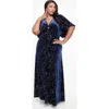 Smak Parlour Plus Size Cut Out Knit Maxi Dress In Navy Blue