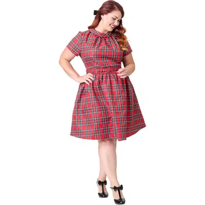 Smak Parlour Plus Size Flare Dress In Red