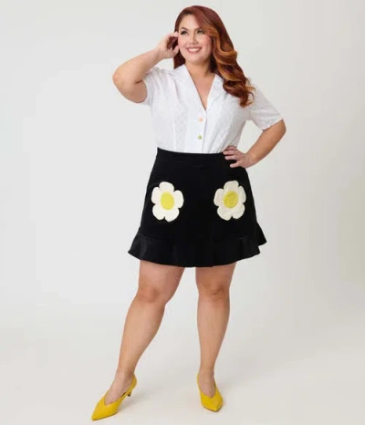 Smak Parlour Plus Size Flounce Mini Skirt In Black