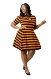 Smak Parlour Plus Size Heart Cutout Flare Dress In Multi