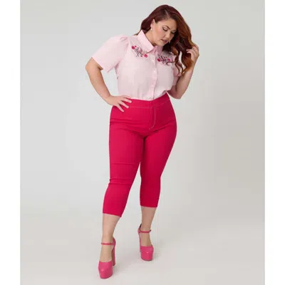 Smak Parlour Plus Size Kitschy Shaped Pocket Smarty Pants Capris In Multi