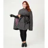 Smak Parlour Plus Size Savile Row Cape Coat In Gray