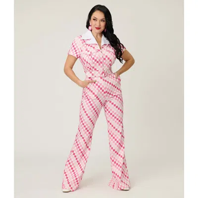 Smak Parlour Retro Flare Jumpsuit In Pink