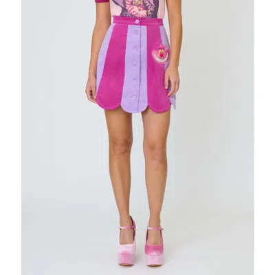 Smak Parlour Scallop Hem Corduroy Mini Skirt In Pink
