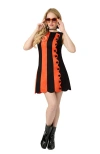 Smak Parlour Stripe Scallop Mini Dress In Orange