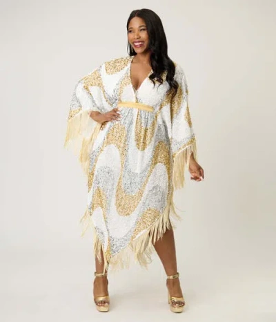 Smak Parlour Triangle Caftan Dress In White