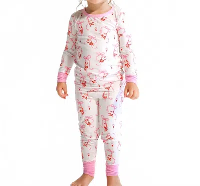 Small Shop Kids' Santa Baby Bamboo Pajama Set In Multi In Black