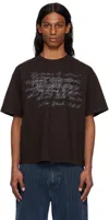 Small Talk Studio Brown 'customs & More' Misprint S/s T-shirt In Earthtone Purple