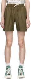 Small Talk Studio Brown Cutout Shorts In Brown