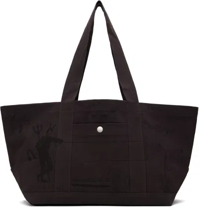Small Talk Studio Purple Hand Drawn Utility Tote In Earthtone Purple