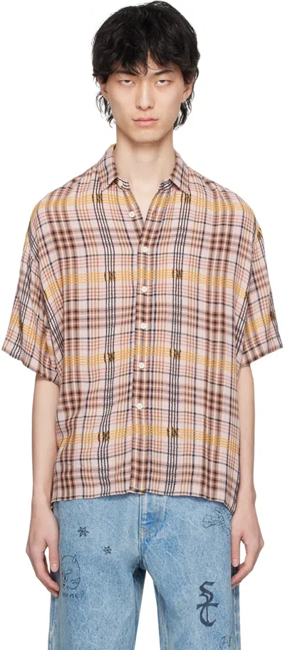 Small Talk Studio Ssense Exclusive Pink Shirt In Pink/yellow/brown