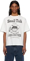 Small Talk Studio White 'small Talk Hotline' S/s T-shirt In White