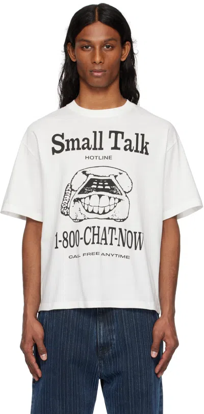 Small Talk Studio White 'small Talk Hotline' S/s T-shirt