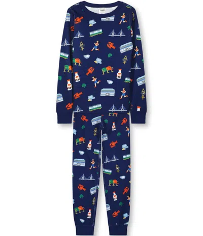 Smaller Thngs Kids' Boys' Goodnight Boston Pajama Set In Signature Print In Multi