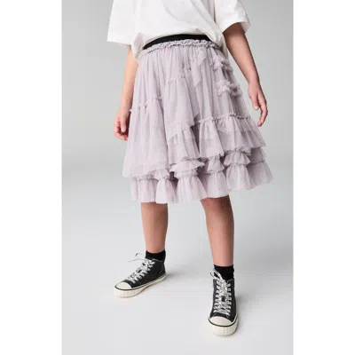 Smallsaints By Allsaints Kids' Asymmetric Ruffle Tulle Skirt In Purple