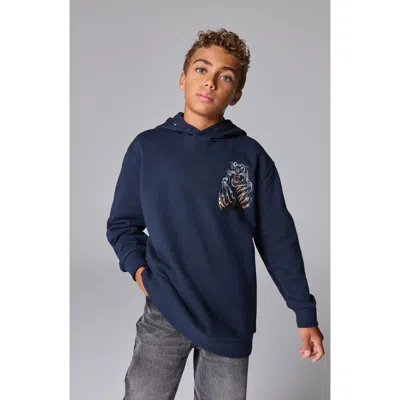 Smallsaints By Allsaints Kids' Beast Cotton Graphic Hoodie In Blue