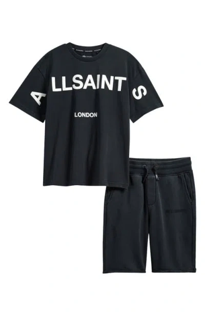 Smallsaints By Allsaints Kids' Biggie Oversized Cotton Graphic T-shirt & Shorts Set In Black