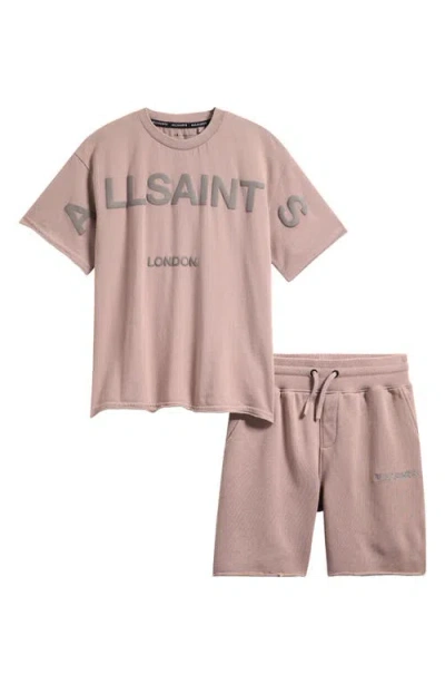 Smallsaints By Allsaints Kids' Biggie Oversized Cotton Graphic T-shirt & Shorts Set In Pink