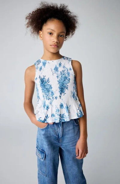 Smallsaints By Allsaints Kids' Floral Smocked Cotton Peplum Top