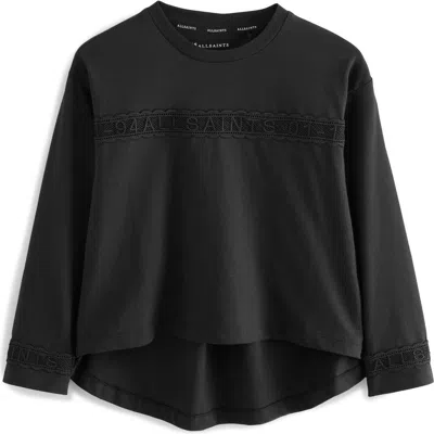 Smallsaints By Allsaints Kids' Lace Accent Cotton Graphic T-shirt In Black