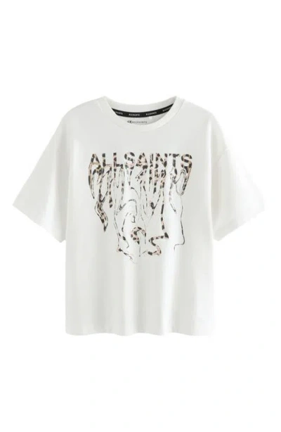 Smallsaints By Allsaints Kids' Leopard Inksaints Oversize Cotton Graphic T-shirt In White
