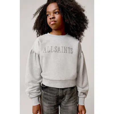 Smallsaints By Allsaints Kids' Logo Embellished Graphic Sweatshirt In Grey