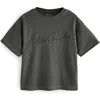 Smallsaints By Allsaints Kids' Logo Embroidered Cotton Graphic T-shirt In Grey