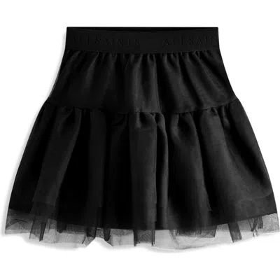 Smallsaints By Allsaints Kids' Mesh Tiered Skirt In Black
