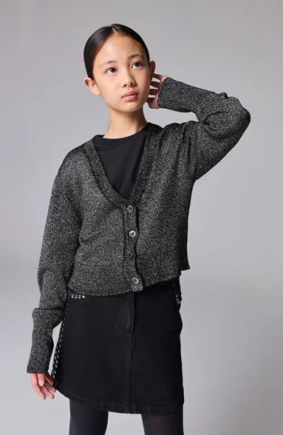 Smallsaints By Allsaints Kids' Metallic Cardigan In Silver