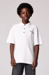 Smallsaints By Allsaints Kids' Oversize Logo Embroidered Waffle Polo