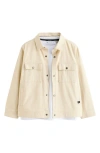 Smallsaints By Allsaints Kids' Oversize Ramskull Snap-up Shirt Jacket & T-shirt Set In Neutral