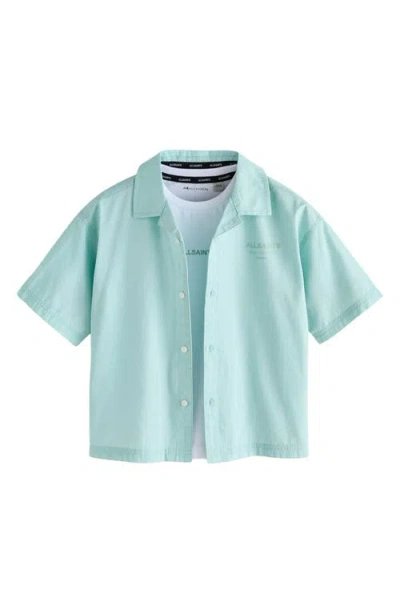 Smallsaints By Allsaints Kids' Oversize Underground Logo Camp Shirt & T-shirt Set In Blue