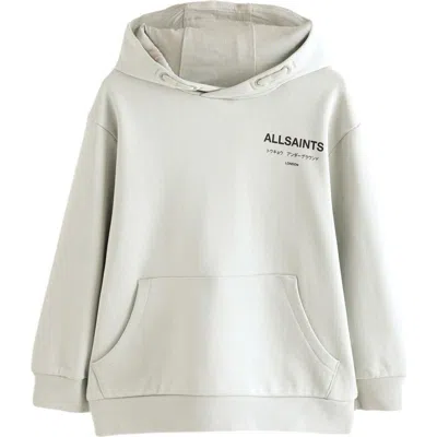 Smallsaints By Allsaints Kids' Oversize Underground Logo Cotton Hoodie In Gray