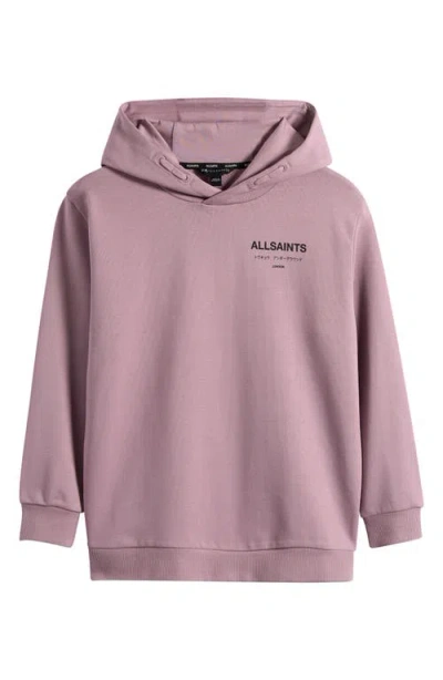 Smallsaints By Allsaints Kids' Oversize Underground Logo Cotton Hoodie In Purple