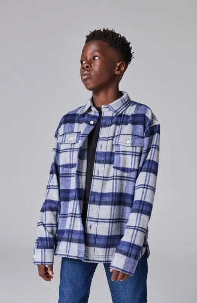 Smallsaints By Allsaints Kids' Plaid Flannel Button-up Shirt & T-shirt Set In Blue
