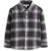 Smallsaints By Allsaints Kids' Plaid Long Sleeve Cotton Flannel Button-up Shirt In Black