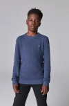 Smallsaints By Allsaints Kids' Ramskull Logo Waffle Knit Sweater In Blue