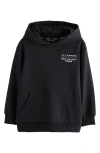 Smallsaints By Allsaints Kids' Redact Oversize Cotton Fleece Hoodie In Black