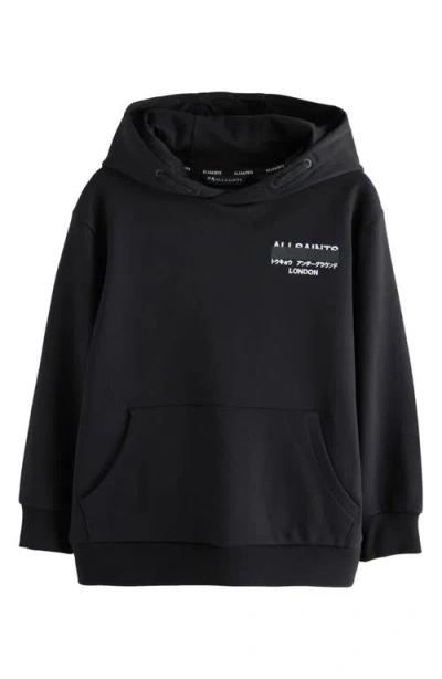 Smallsaints By Allsaints Kids' Redact Oversize Cotton Fleece Hoodie In Black