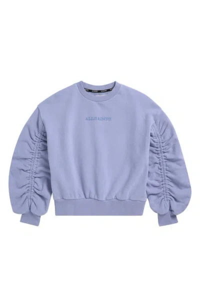 Smallsaints By Allsaints Kids' Ruched Sleeve Sweatshirt In Blue