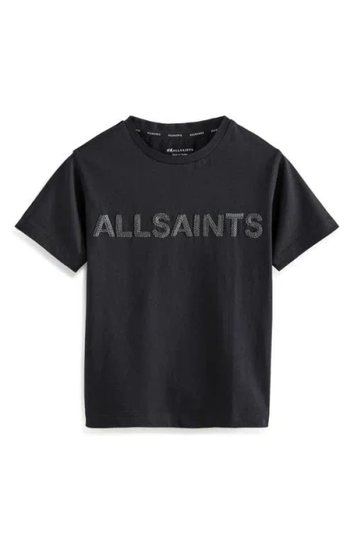 Smallsaints By Allsaints Kids' Sequin Logo Cotton Graphic T-shirt In Black