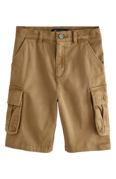 Smallsaints By Allsaints Kids' Stretch Cotton Cargo Shorts In Brown