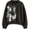Smallsaints By Allsaints Kids' Tiger Cotton Graphic Sweatshirt In Black
