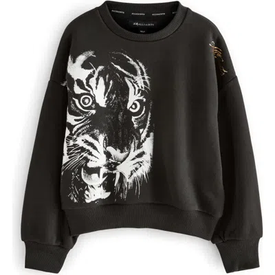 Smallsaints By Allsaints Kids' Tiger Cotton Graphic Sweatshirt In Black