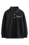 Smallsaints By Allsaints Kids' Underground Logo Graphic Polo Sweatshirt In Black